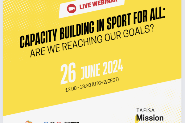 Join our Mission 2030 Webinar on Capacity Building in Sport for All